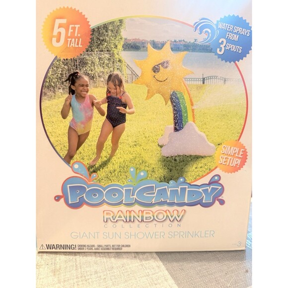 PoolCandy OUTDOOR Giant 5ft Inflatable Sun Shower Sprinkler Rainbow Collection - Picture 1 of 6